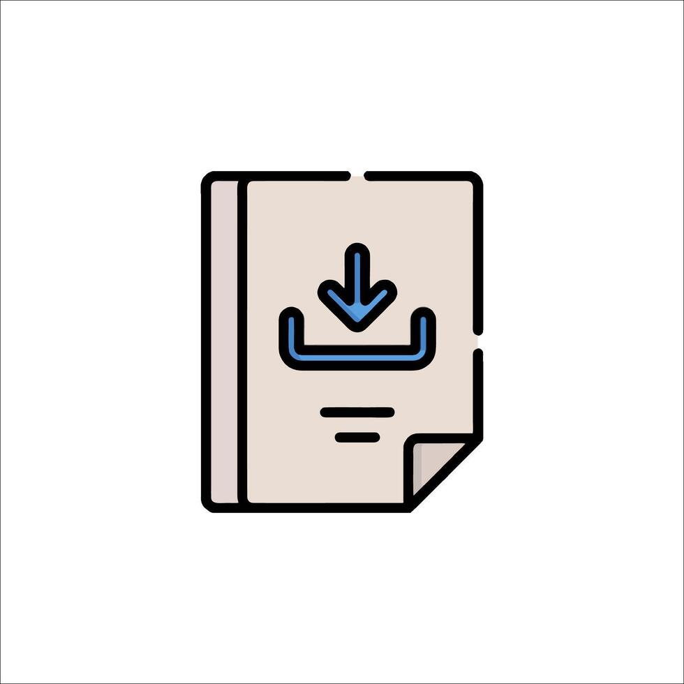 A folder icon with an arrow pointing down vector