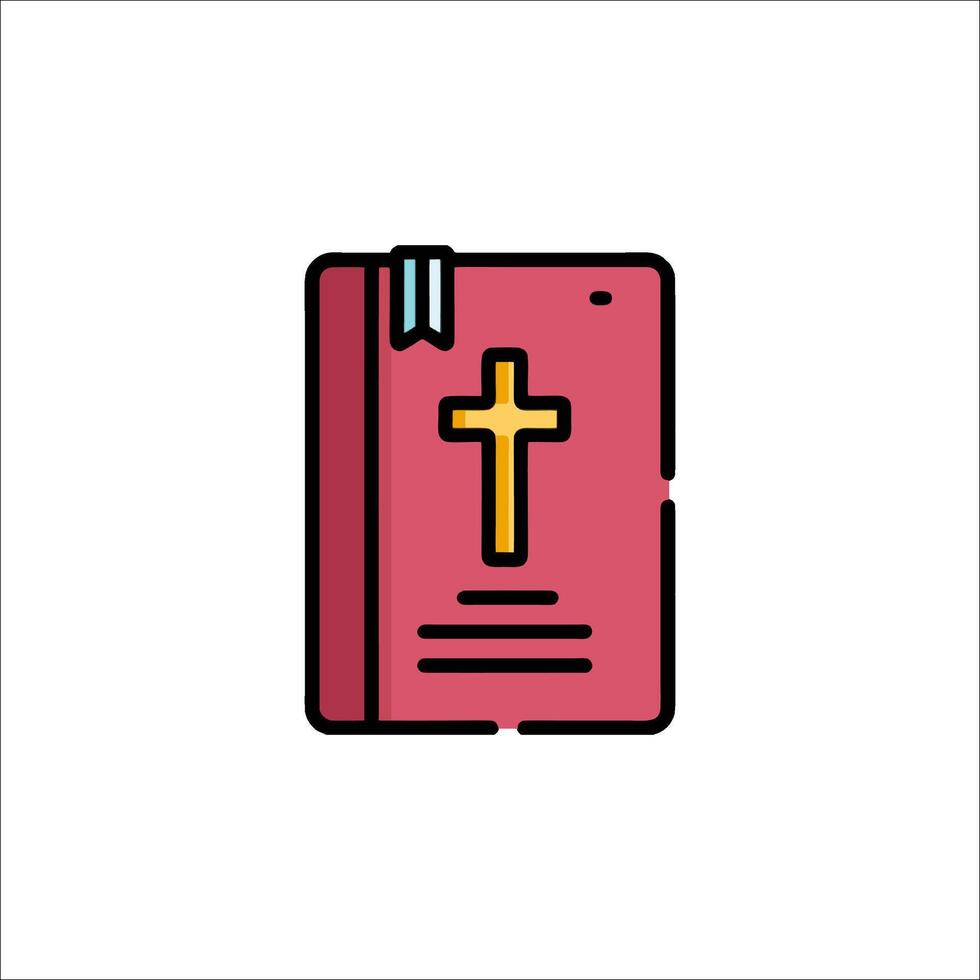 A bible with a cross on it vector