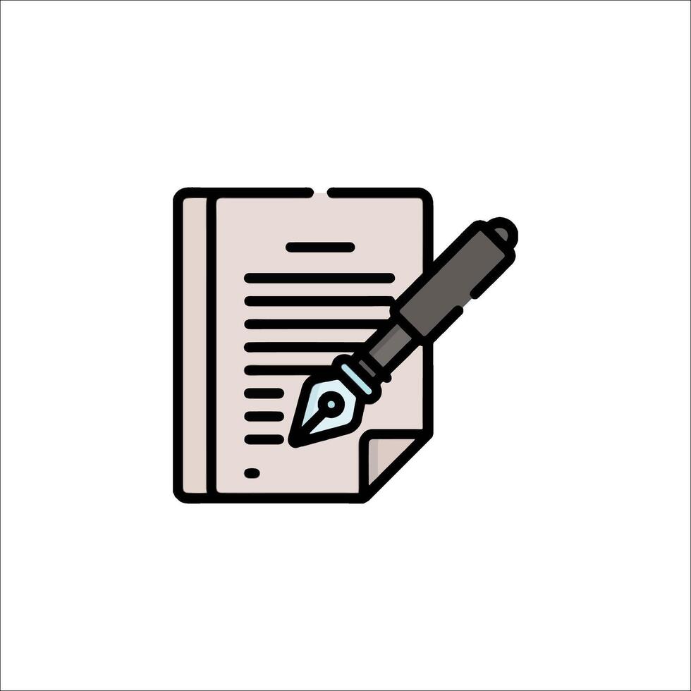A pen and paper icon on a white background vector
