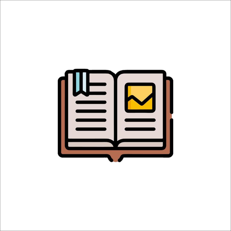 An open book with an envelope icon vector