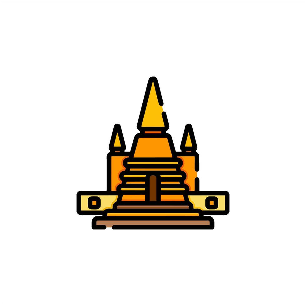 A temple icon in a line style vector