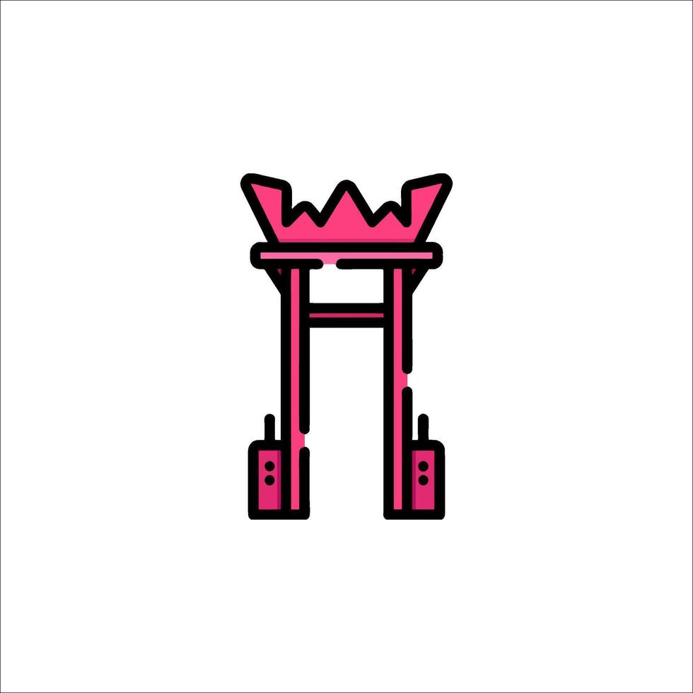 A pink and black logo for a gate vector