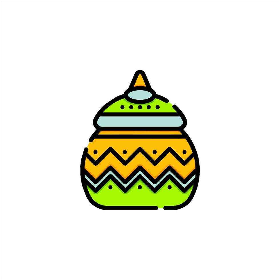 An icon of a colorful pot with a lid vector