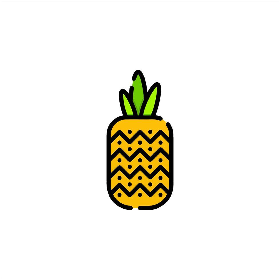 A pineapple icon in a simple line style vector
