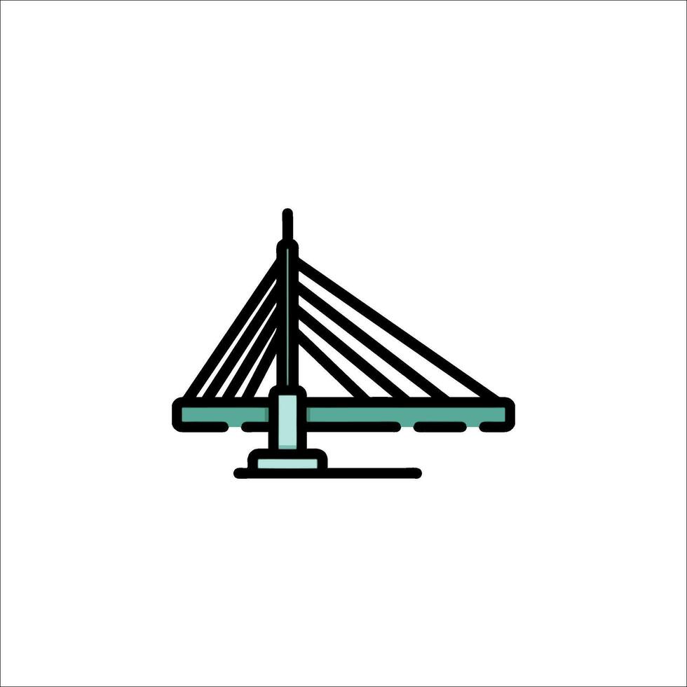 A bridge icon in a line style vector