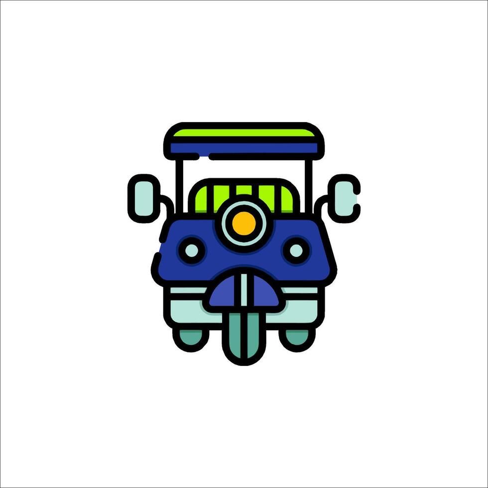 A small blue and green vehicle icon vector