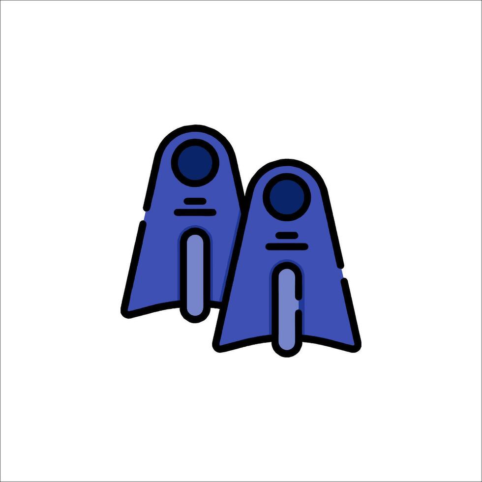Two blue scuba diving fins on a white background vector
