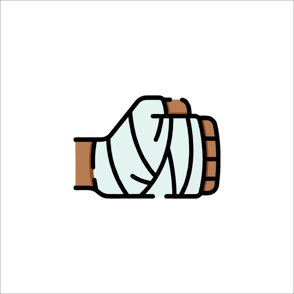 A hand with bandages on it vector