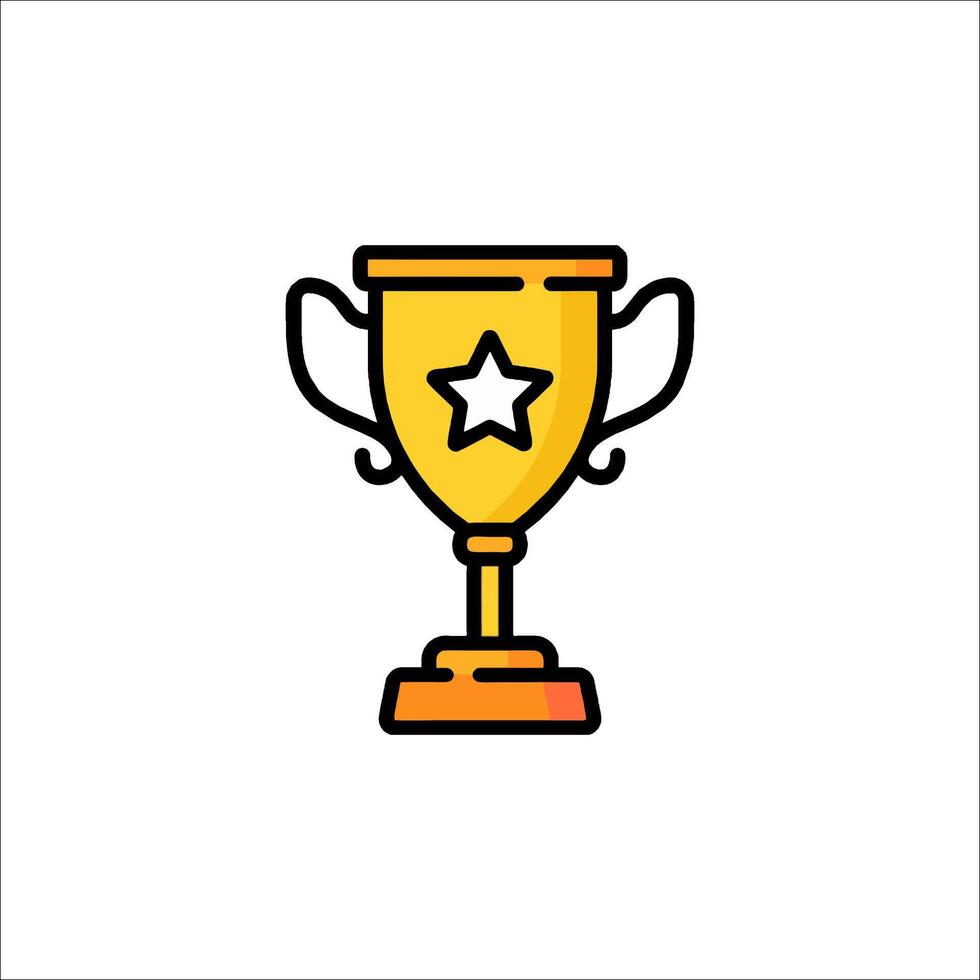 A gold trophy cup icon on a white background vector