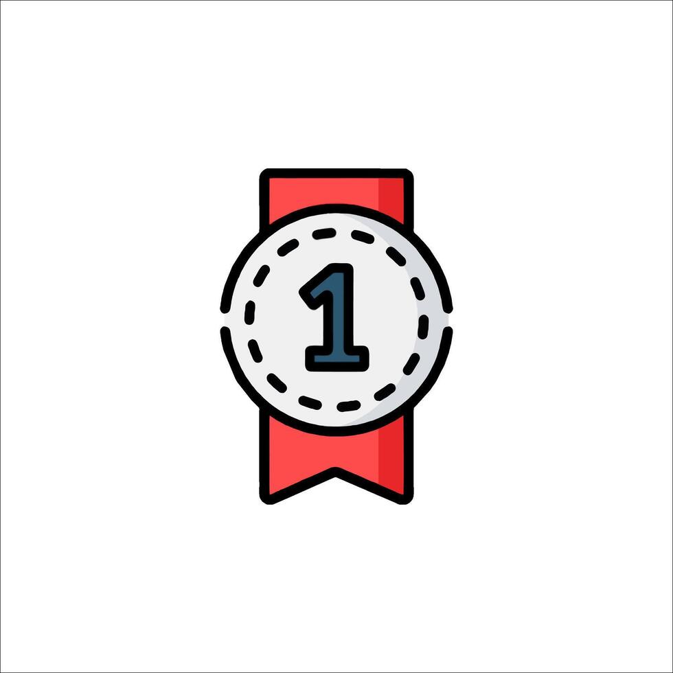 A red ribbon with the number one on it vector