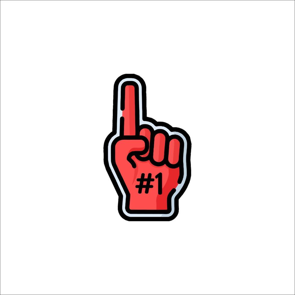 A red hand with the number one on it vector