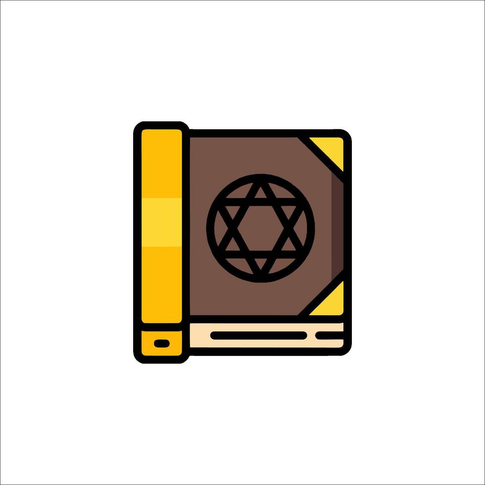 An illustration of a book with a star of david on it vector