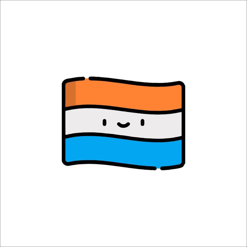 A cartoon flag with a smiley face on it vector