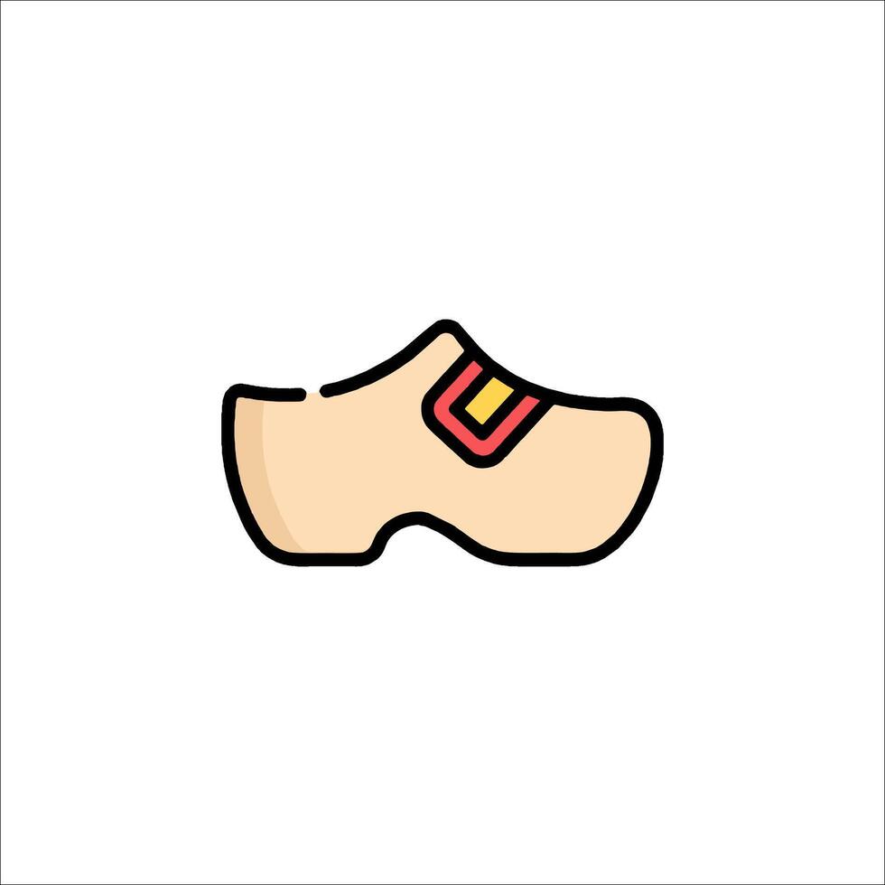 A shoe with a red strap on it vector