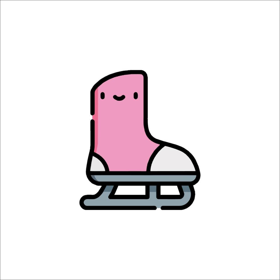 A pink ice skate with a smiley face vector