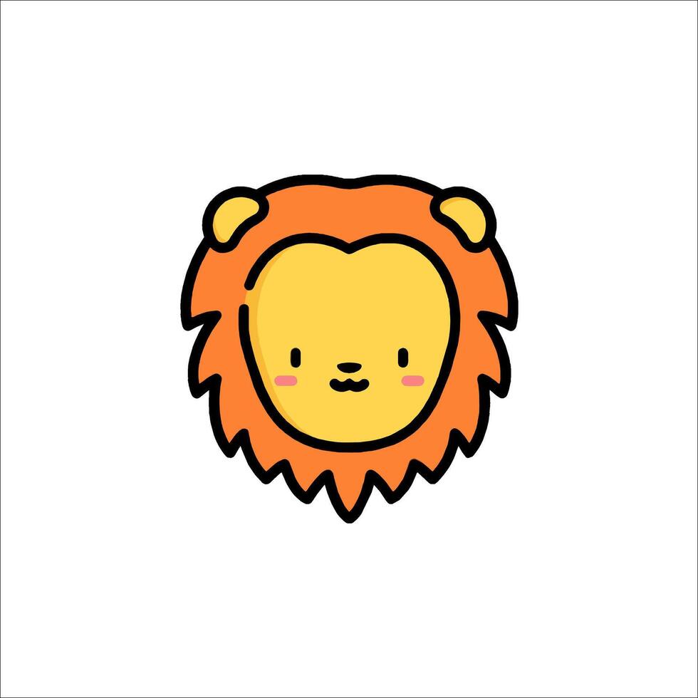 A cute lion head icon on a white background vector