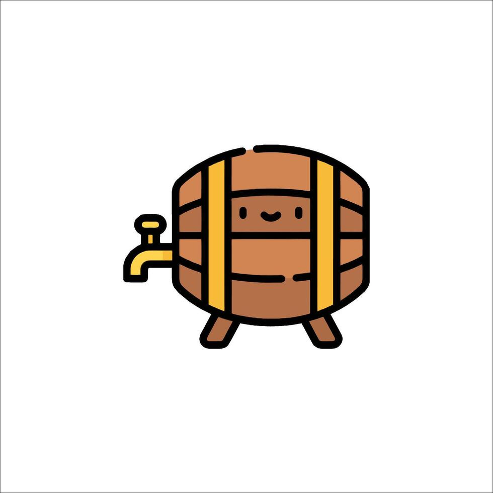 A cartoon barrel with a face on it vector