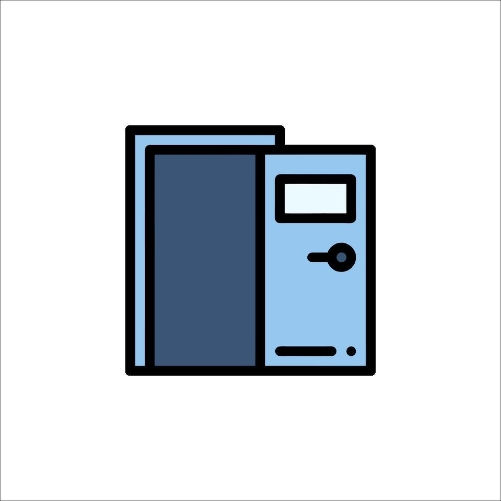 A blue door with a lock icon vector