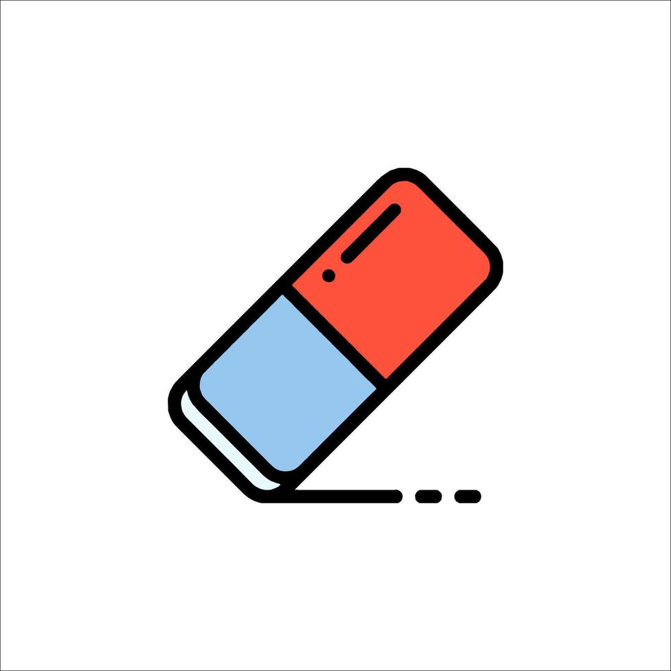 A red and blue pill icon on a white background vector