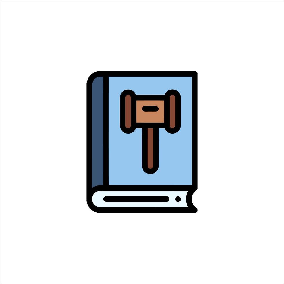 A book with a hammer icon vector