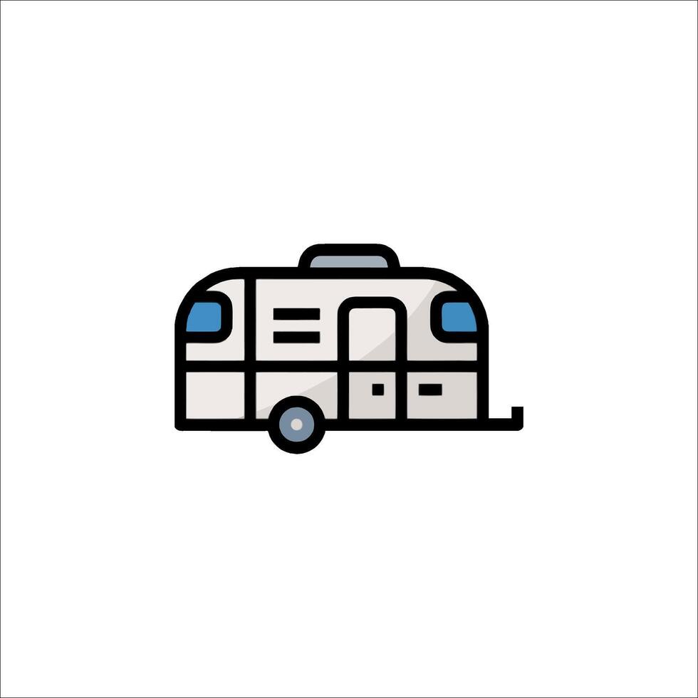 An rv trailer icon on a white background vector