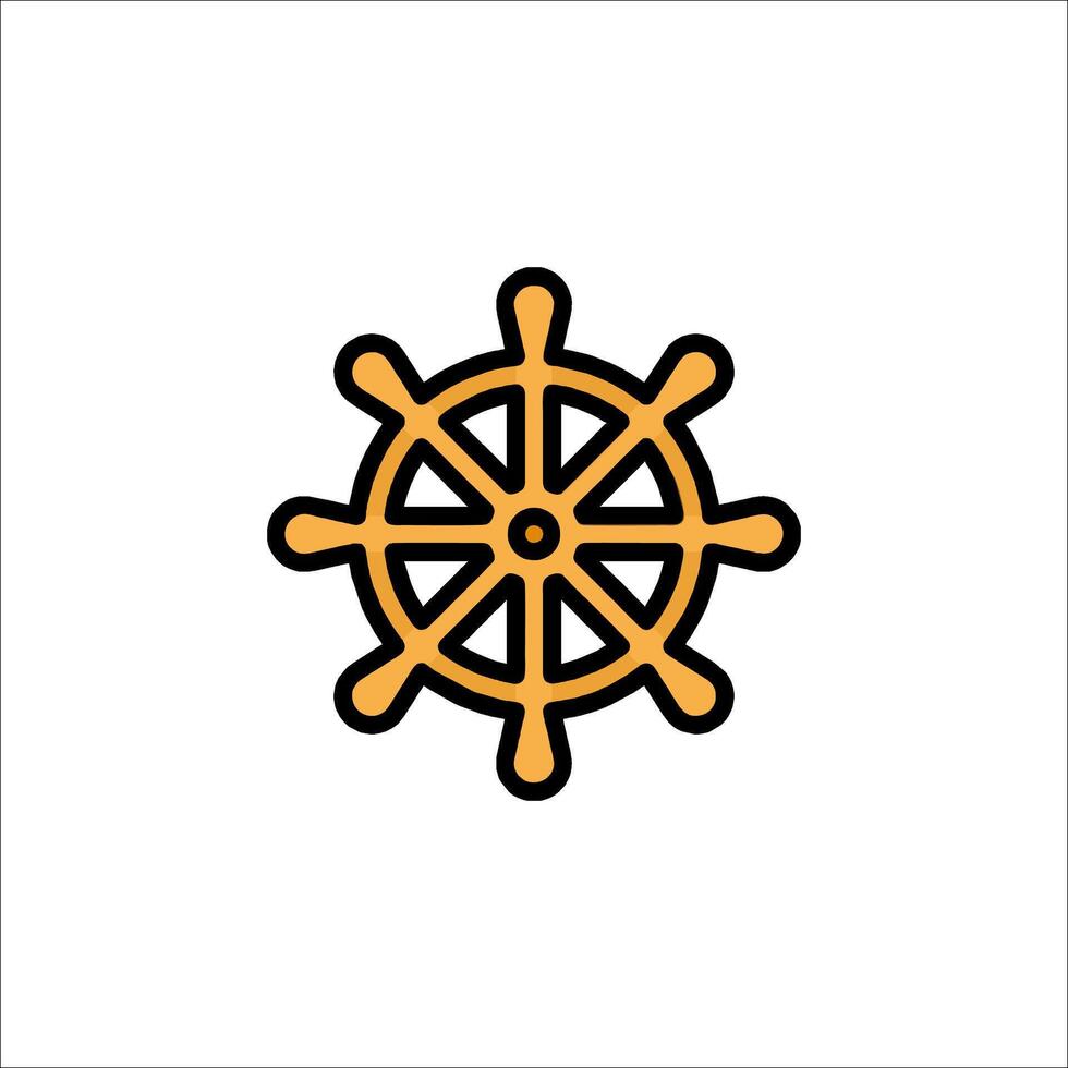 A ship wheel icon in a flat style vector