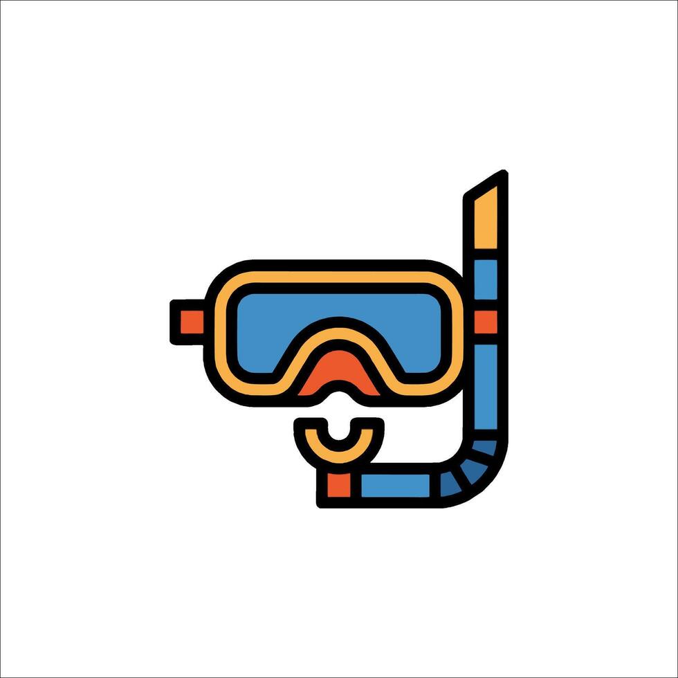 A colorful icon of a scuba mask and snorkel vector