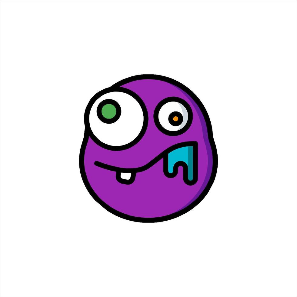 A purple monster with eyes and a mouth vector