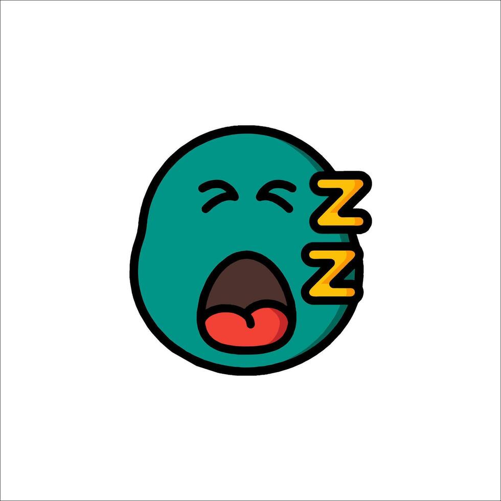 A cartoon face with a mouth open and a tongue out vector