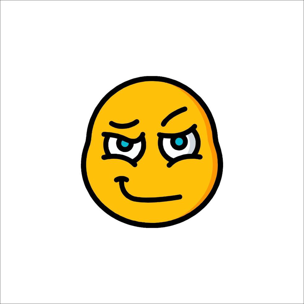 A cartoon face with a frown expression vector
