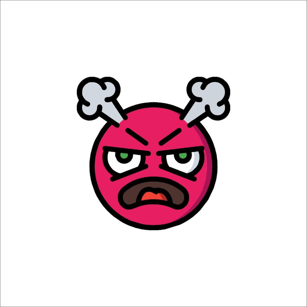 A cartoon character with two horns on its head vector