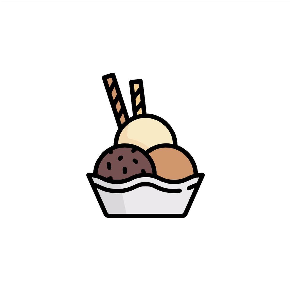 Ice cream dessert icon illustration vector