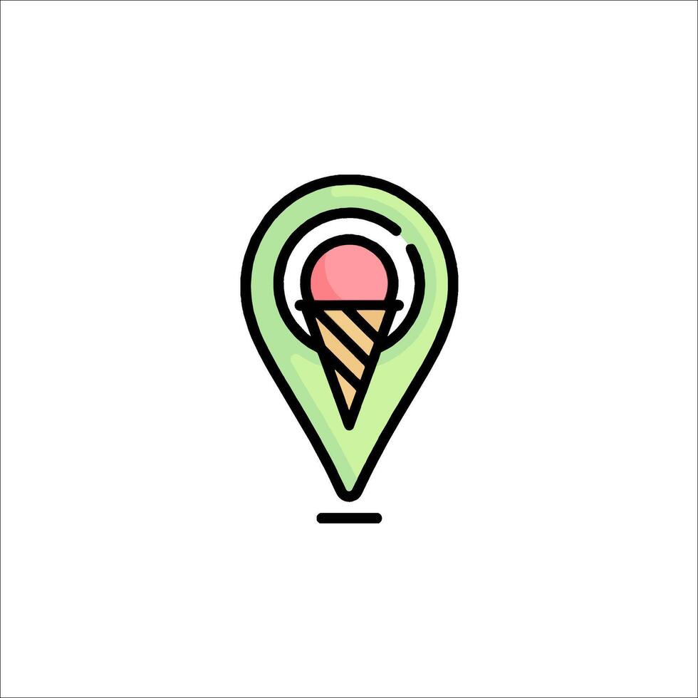 Ice cream icon location marker illustration vector