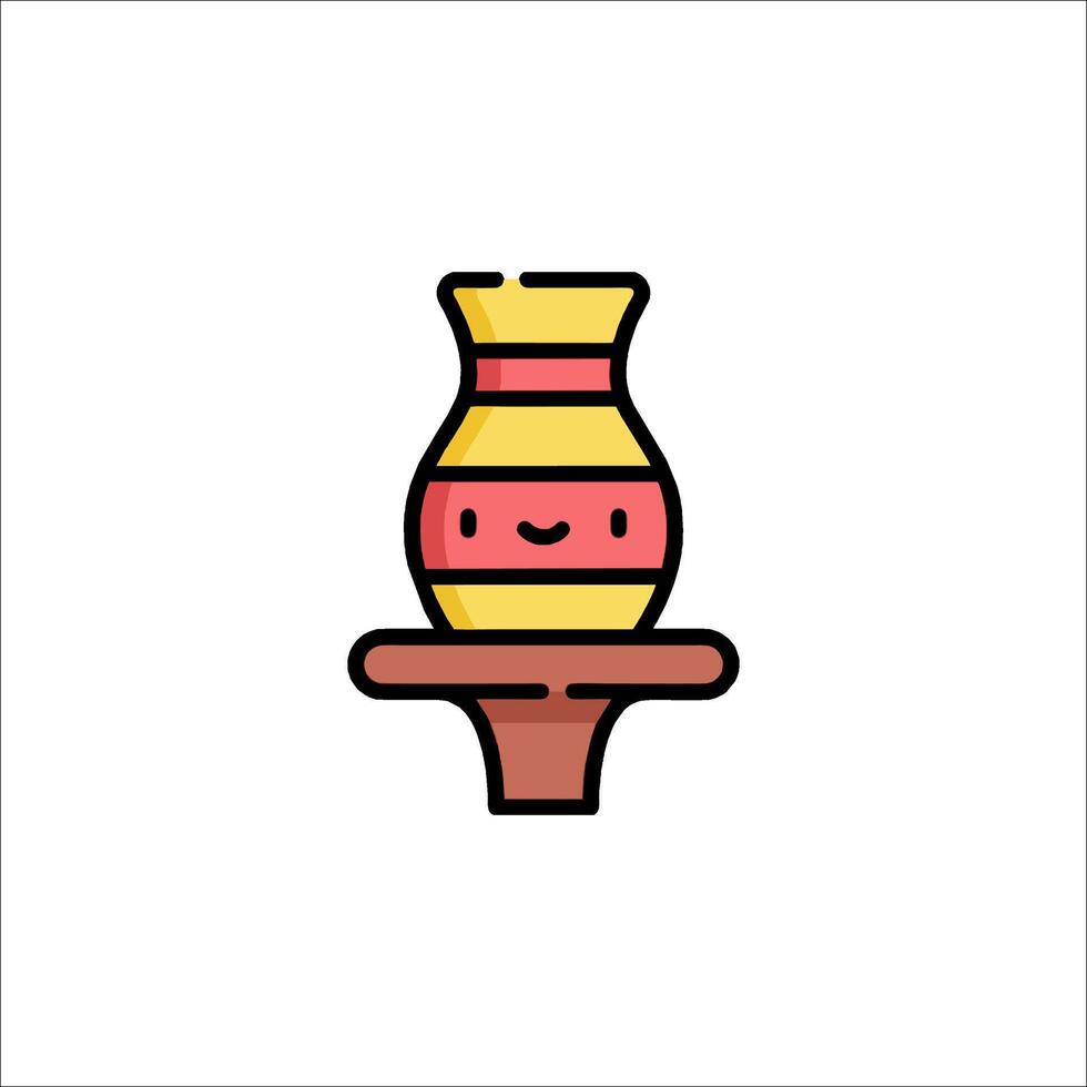 A cute little vase with a smile on it vector