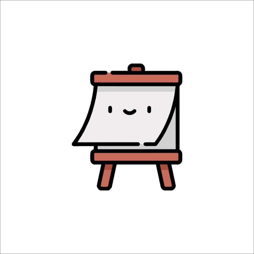 A cartoon easel with a paper on it vector