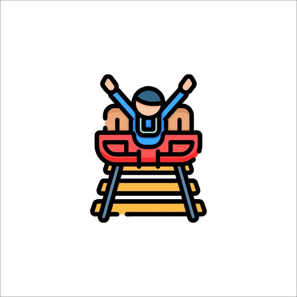 A man riding a roller coaster on a white background vector