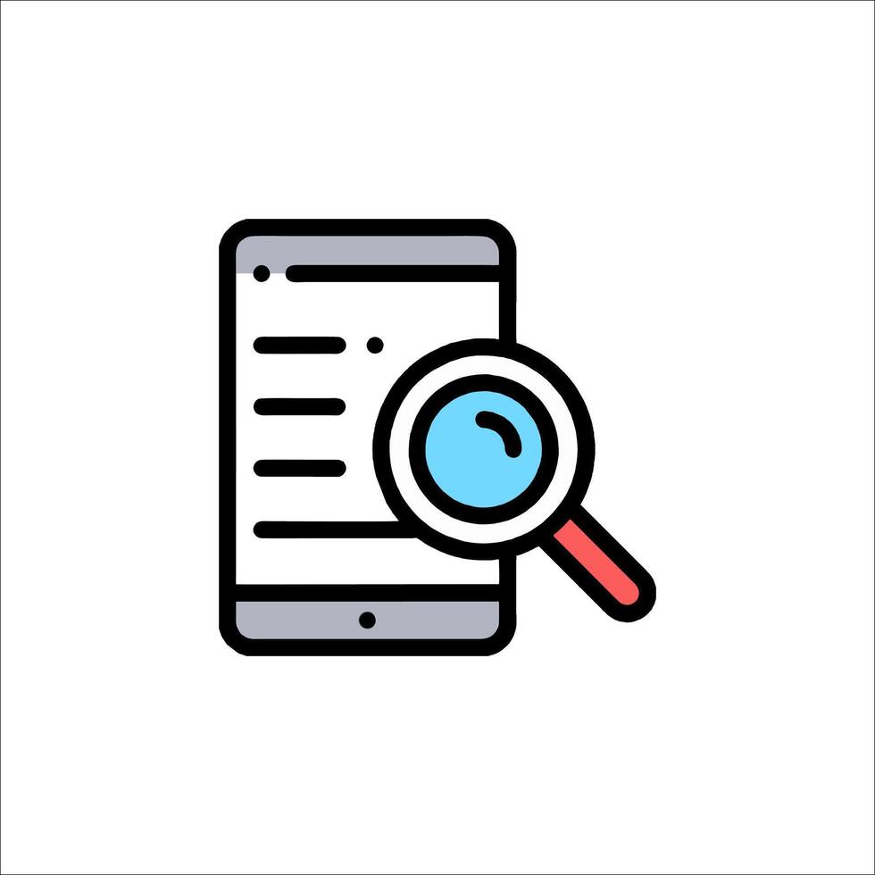 Magnifying glass icon on white background vector