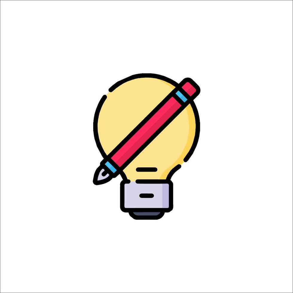 A light bulb with a pencil in it vector