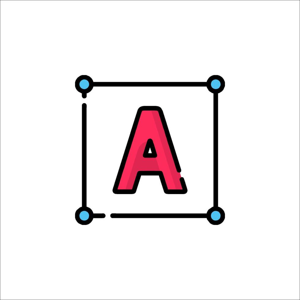 A letter a icon with a square frame vector