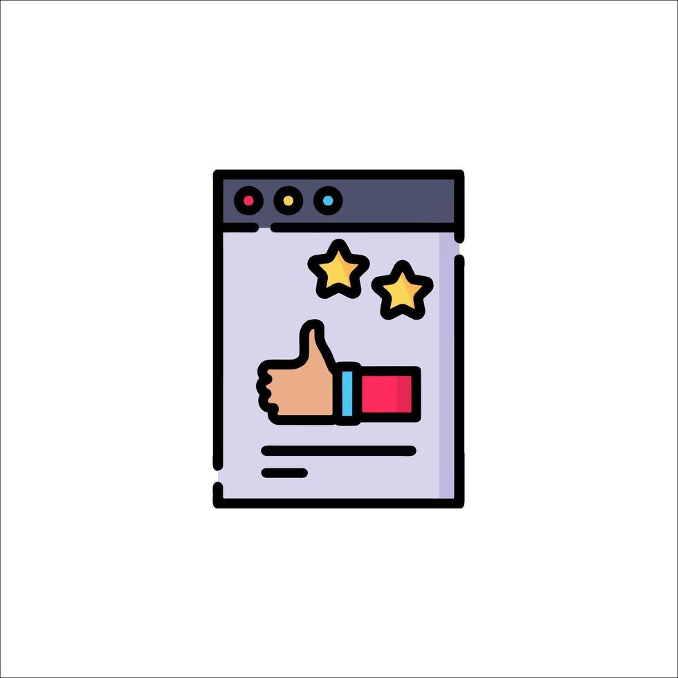 A hand giving a thumbs up to a star rating icon vector