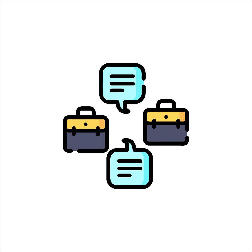 A group of three briefcases with speech bubbles vector