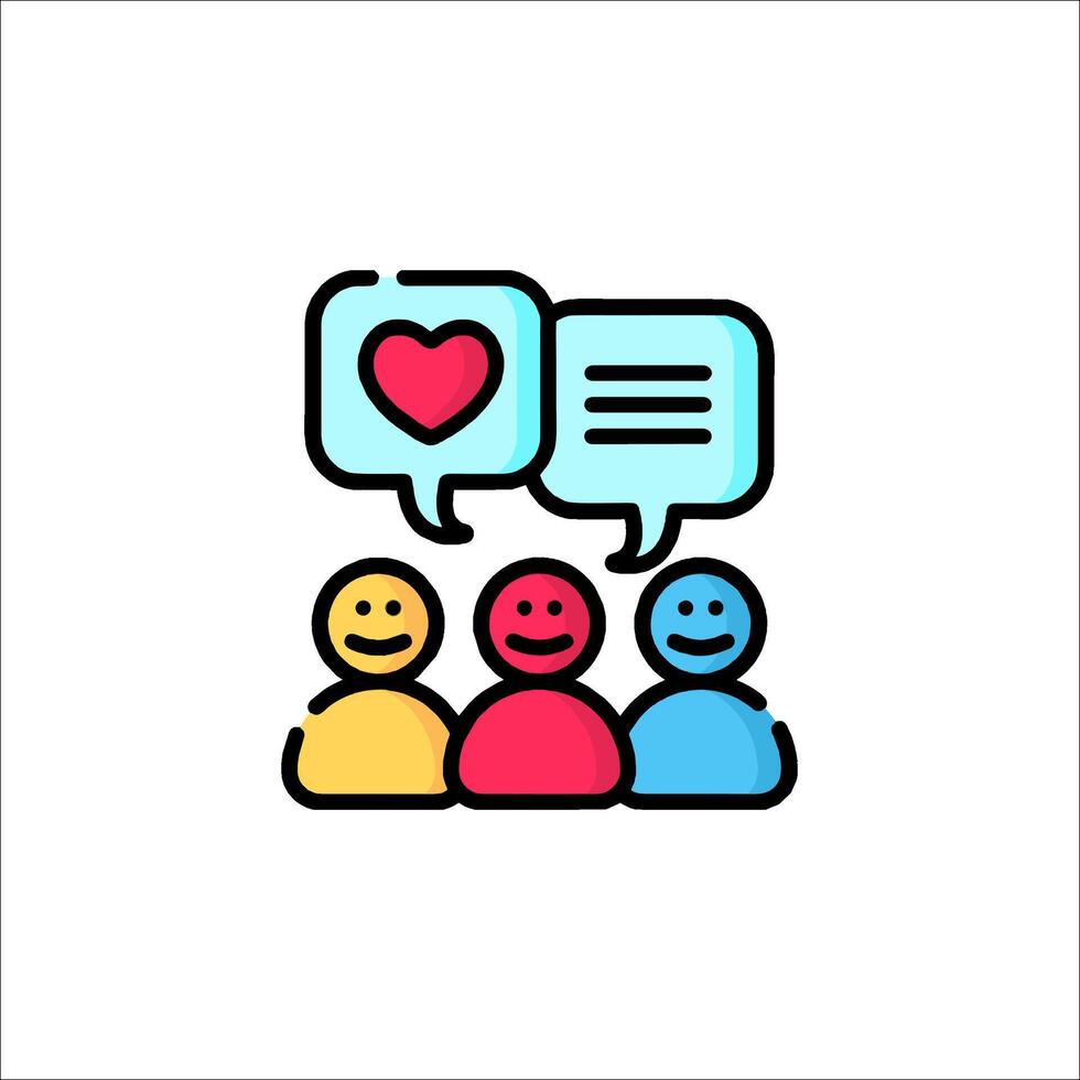 People with speech bubbles and hearts vector