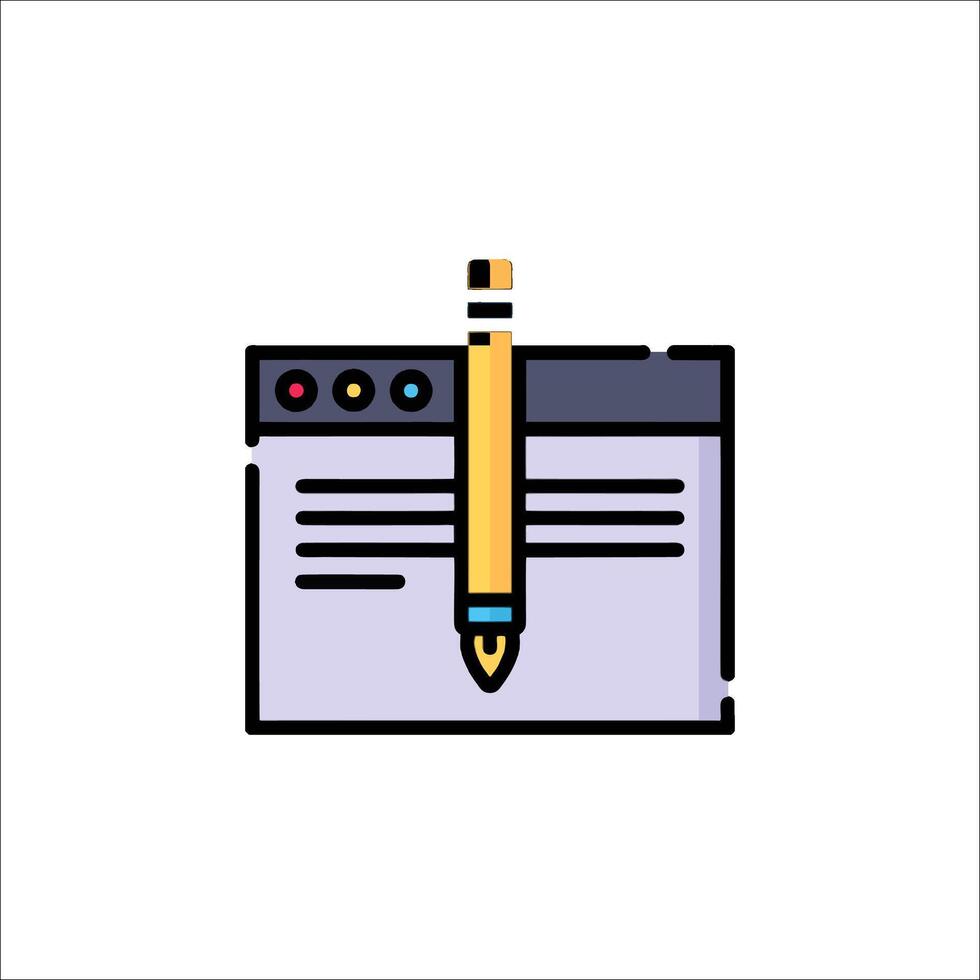 A pencil and paper icon on a white background vector