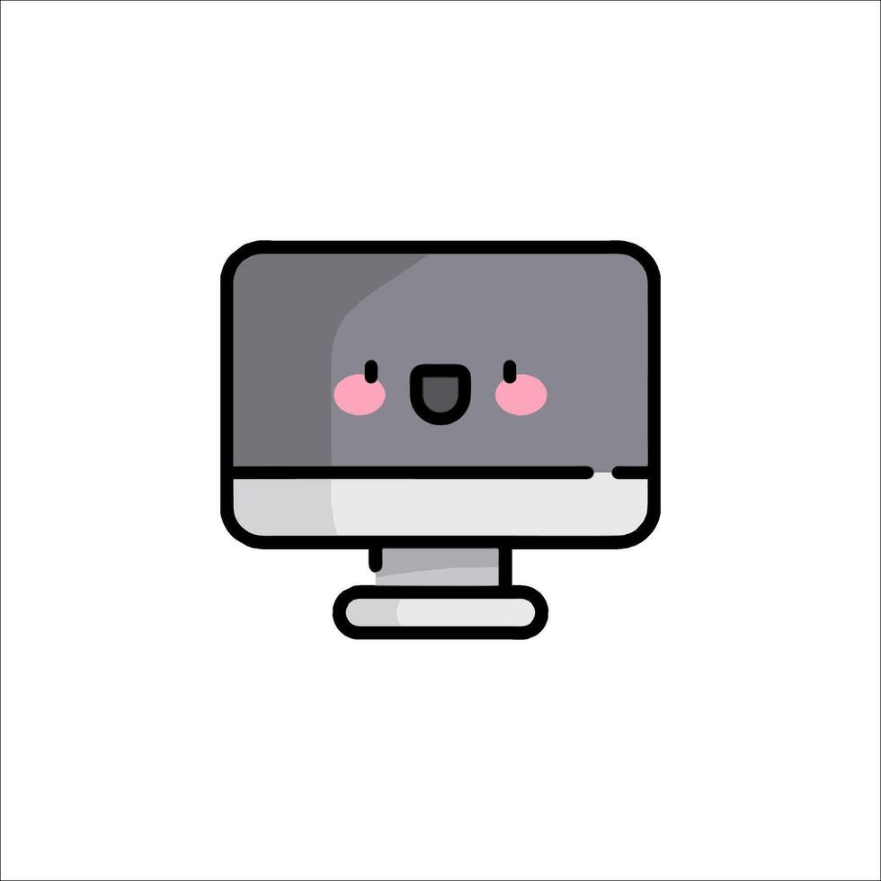 A computer monitor with a smiley face on it vector