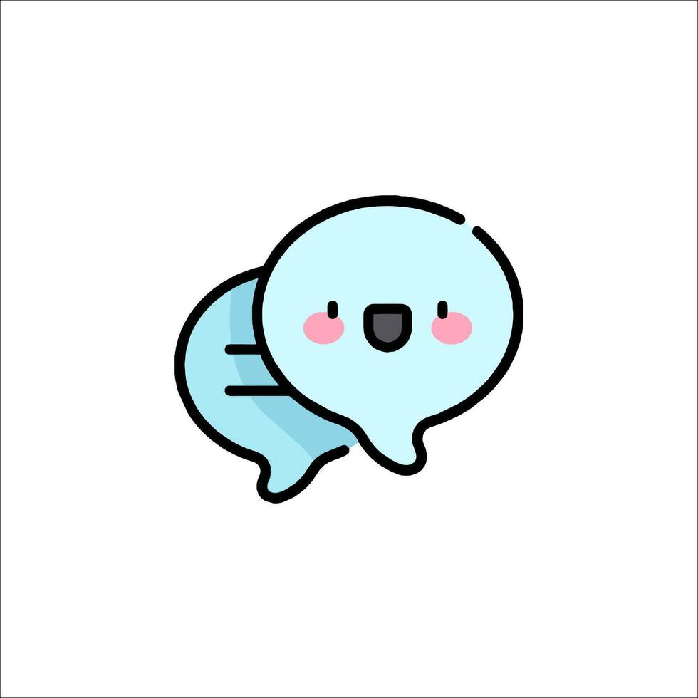 A cartoon speech bubble with a smiley face vector