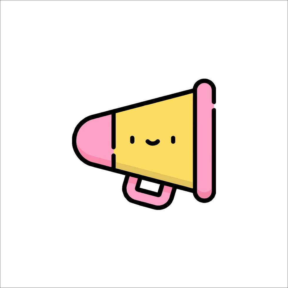 A cartoon megaphone with a smiley face vector