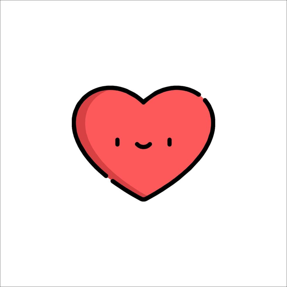 A cute heart icon with a smiley face vector