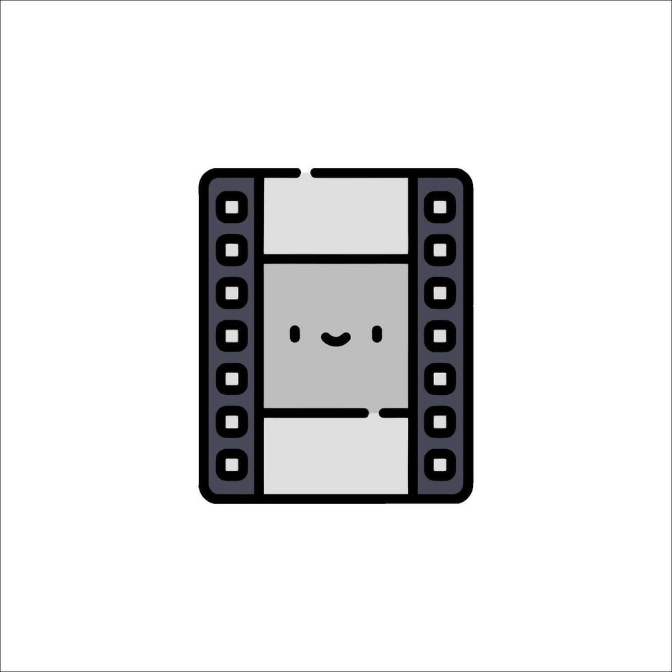 Film strip icon with a smiley face vector
