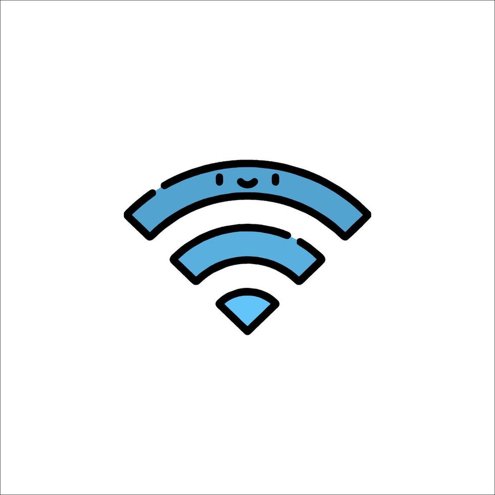 A wifi icon with a smiley face vector