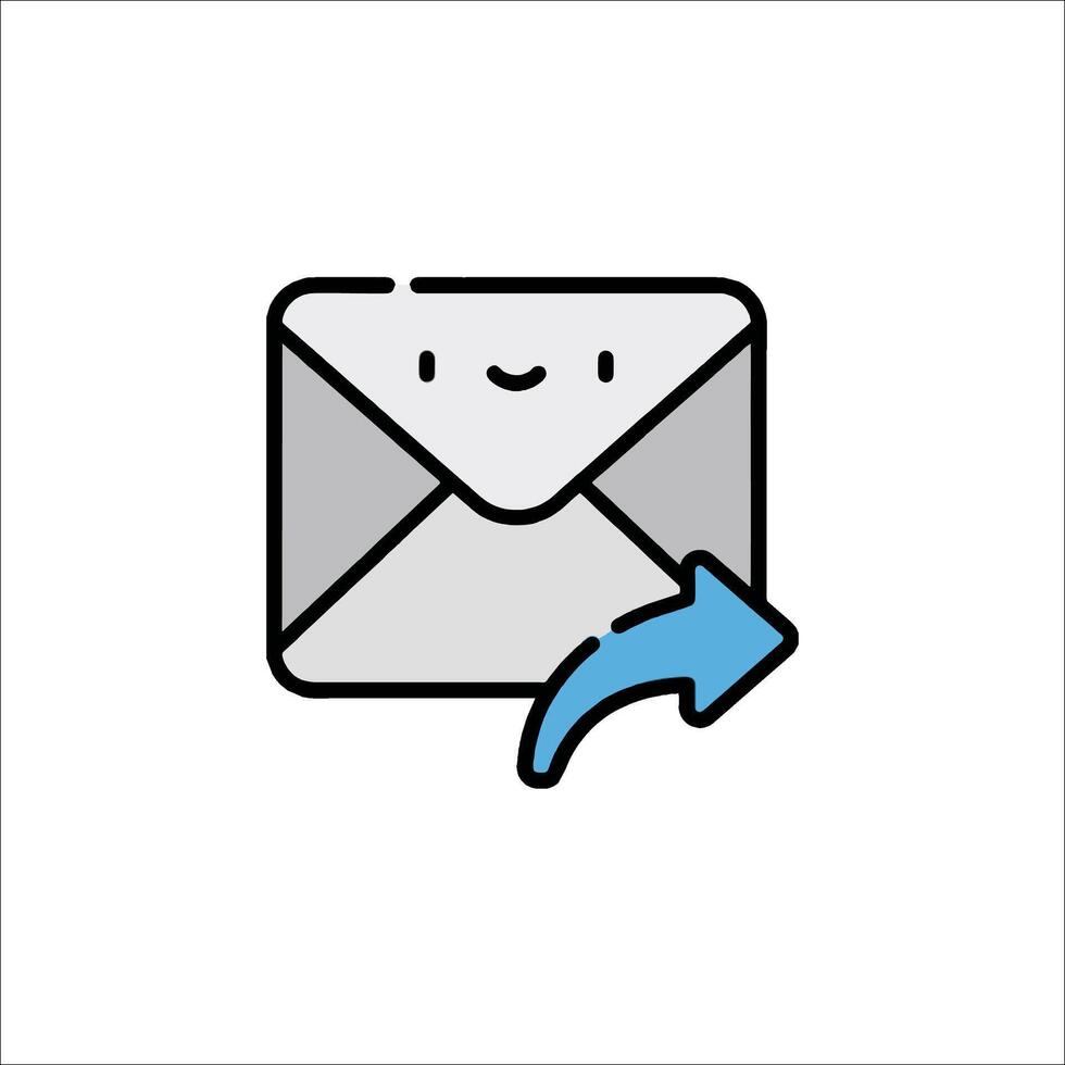 Email icon with arrow and smiley face vector